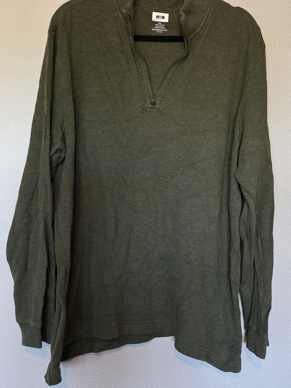 Joseph Abboud Men's Olive Green Zip-Up Sweater